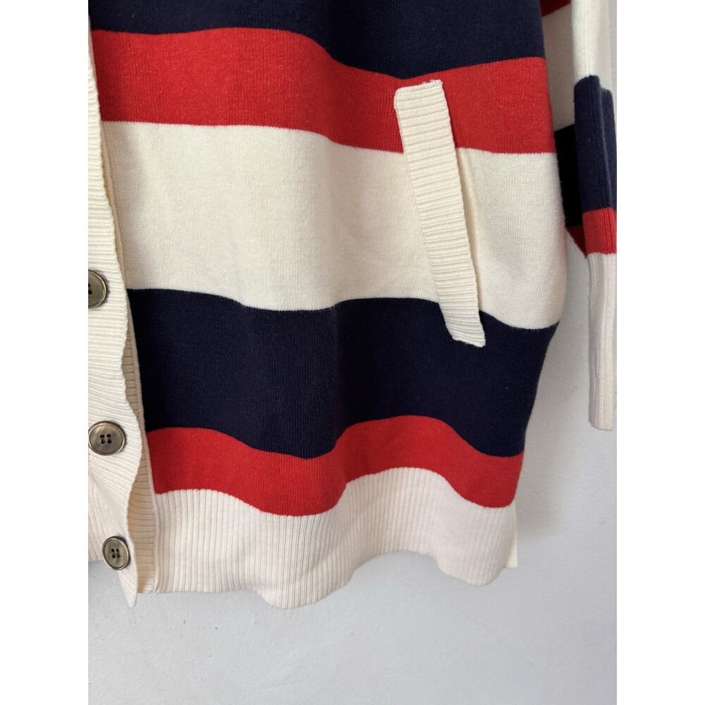 NWOT Free People League of Her Own Cardigan Sweater USA Patriotic Striped Small - Picture 6 of 11